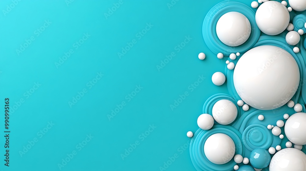 Abstract Design with Blue Background and Circles