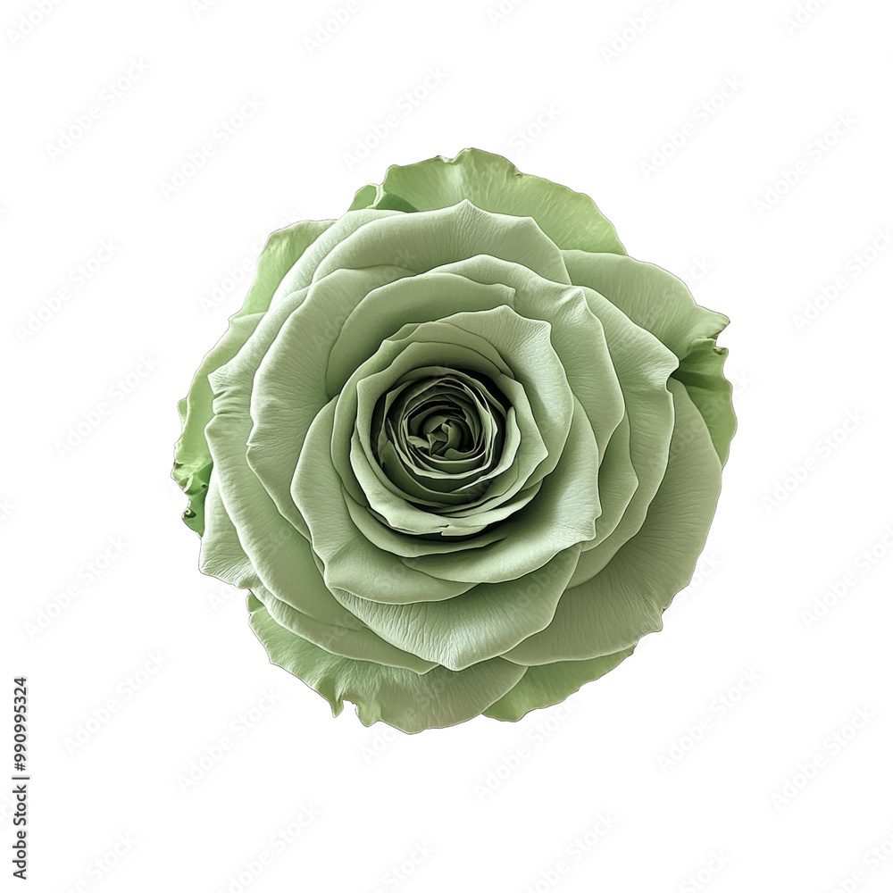 Single Green Rose on White Background Single Green Rose on White Background