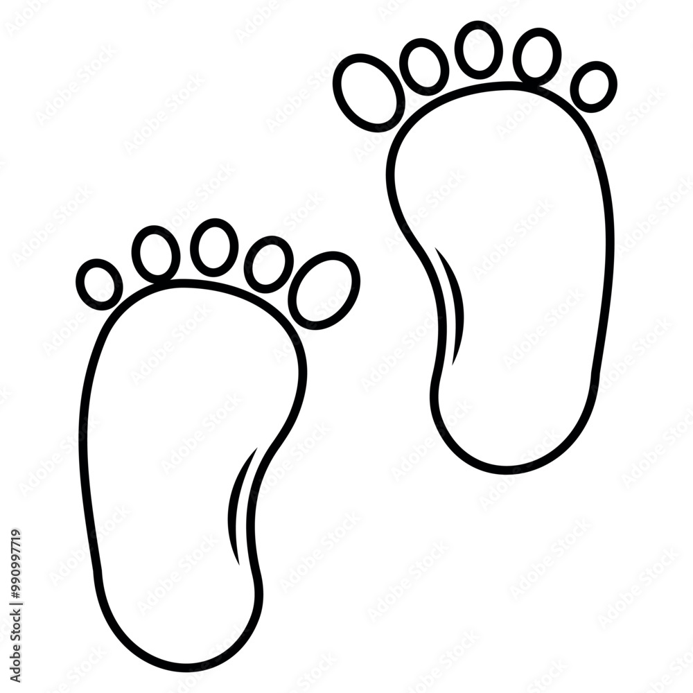 child's footprint, black silhouette, icon child's footprint, black silhouette, icon