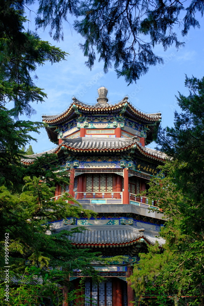Classical traditional old Chinese tower in Summer Palace, Beijing, China. Ancient Chinese architecture Classical traditional old Chinese tower in Summer Palace, Beijing, China. Ancient Chinese architecture
