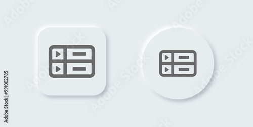 Episode line icon in neomorphic design style. Series signs vector illustration.