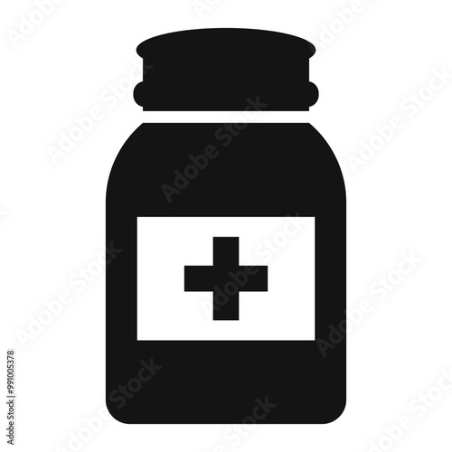 Medical pills bottle vector icon