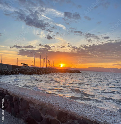 Sunset over the sea