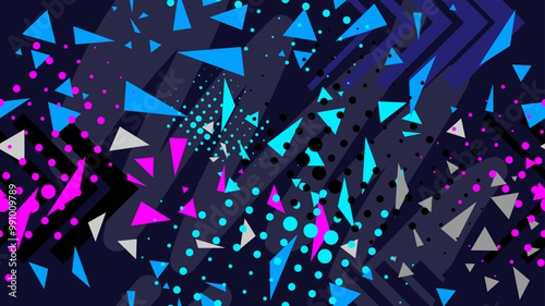 Vector illustration. Colorful dotted seamless pattern on dark background. Design for background, wallpaper, poster, banner, album, cover.