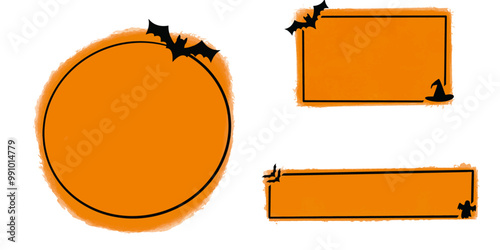 set vector quote box text halloween 