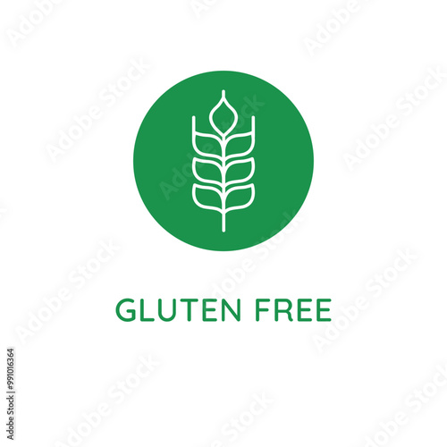 Vector icon, badge and emblem for food packaging in mono linear style - gluten free sign