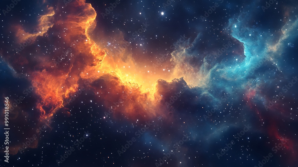 Fototapeta premium Stunning Collection of Cosmic Nebulas and Star-Filled Galaxy Backgrounds – Beautiful Night Sky and Deep Space Wonders in Vivid Colors for Creative Projects