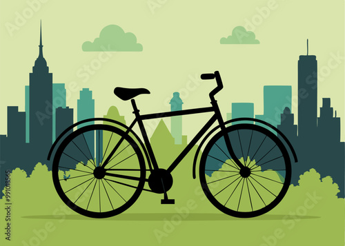 Minimalist Bicycle Silhouette – Perfect for Outdoor and Adventure Themes