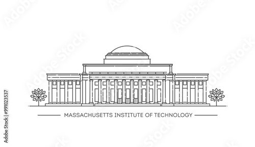 Massachusetts Institute of Technology. Vector illustration