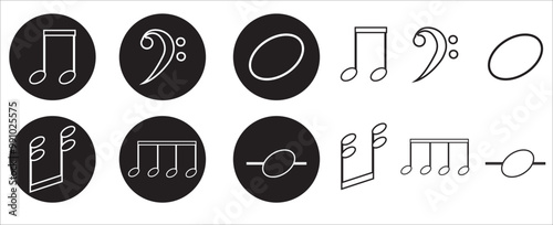 Music notes vector illustration. Music note icon set	