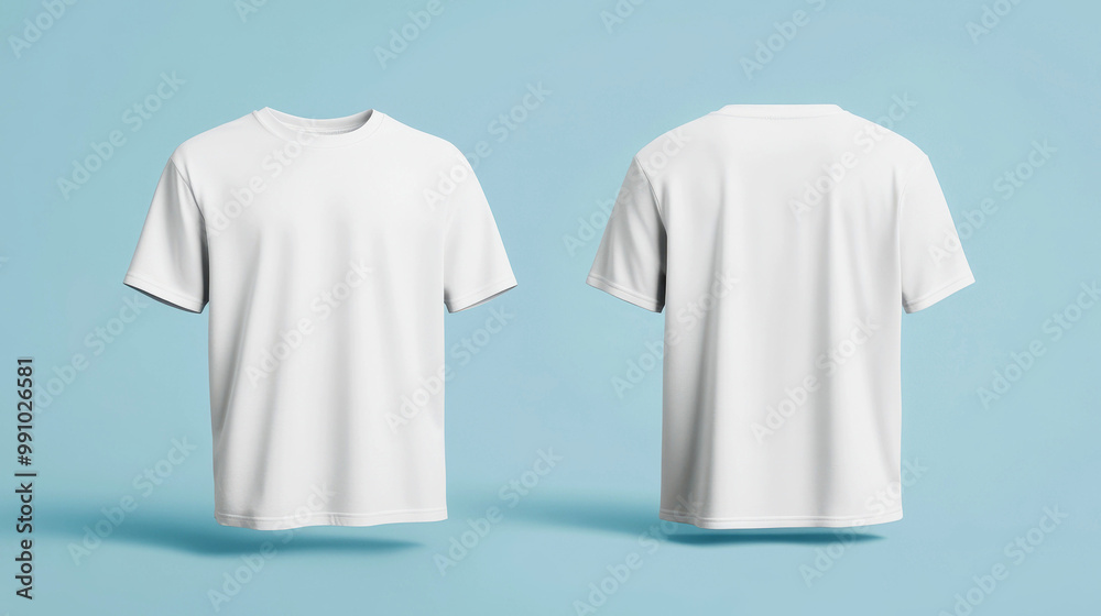 White cotton athletic jerseys front and back view mockups White cotton athletic jerseys front and back view mockups