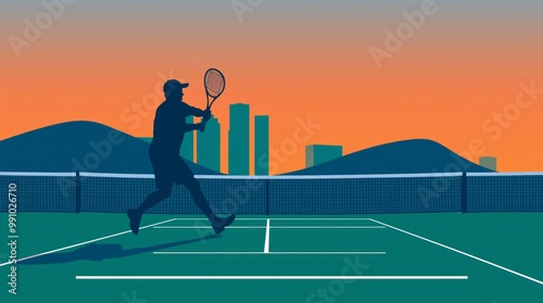 Poster backdrop for tennis sports sports Illustration photo