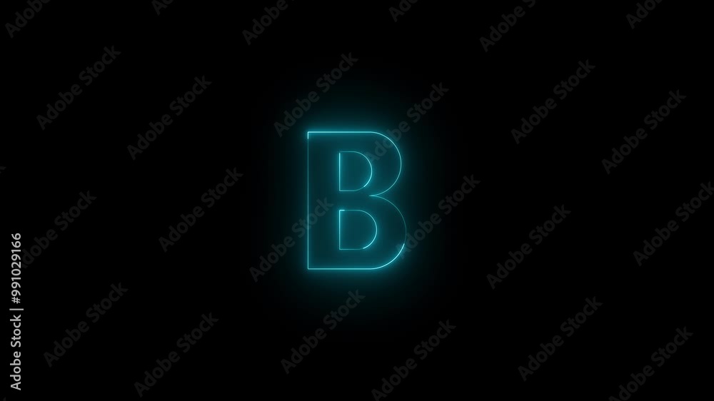Neon bold icon cyan glowing black background animation Neon bold icon cyan glowing black background animation