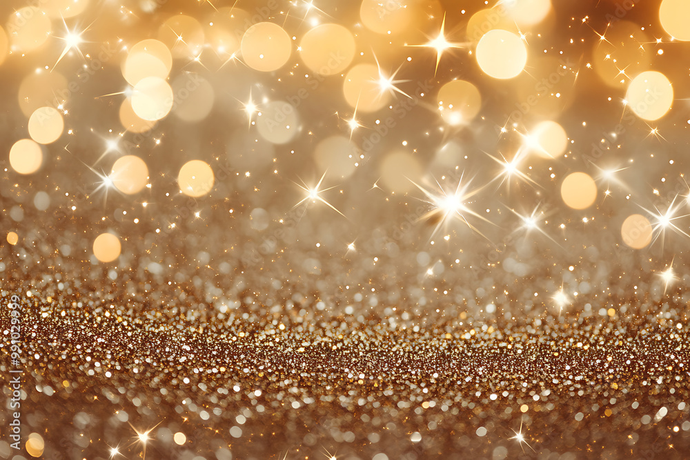 Glamorous New Year's background with a gold and black glitter gradient, accented by bright stars Glamorous New Year's background with a gold and black glitter gradient, accented by bright stars