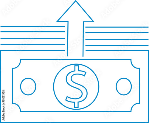 Withdrawal of funds icon, cash out icon, dollar icon, money icon, investment, money out icon, investment icon, withdraw money