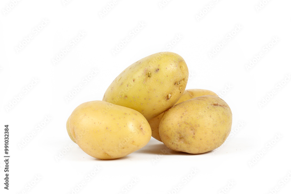 raw potatoes isolated on white background raw potatoes isolated on white background