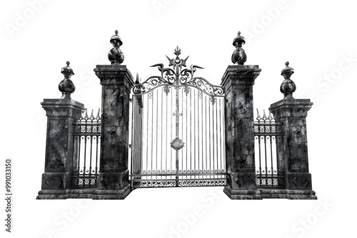 Gates to Hell, isolated on transparent, ideal for fantasy and horror-themed designs.