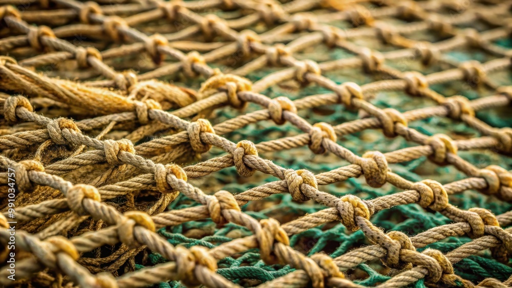 A close-up shot of a fishing net with intricate knots and a textured mesh , fishing, net, tool, equipment, gear, marine A close-up shot of a fishing net with intricate knots and a textured mesh , fishing, net, tool, equipment, gear, marine