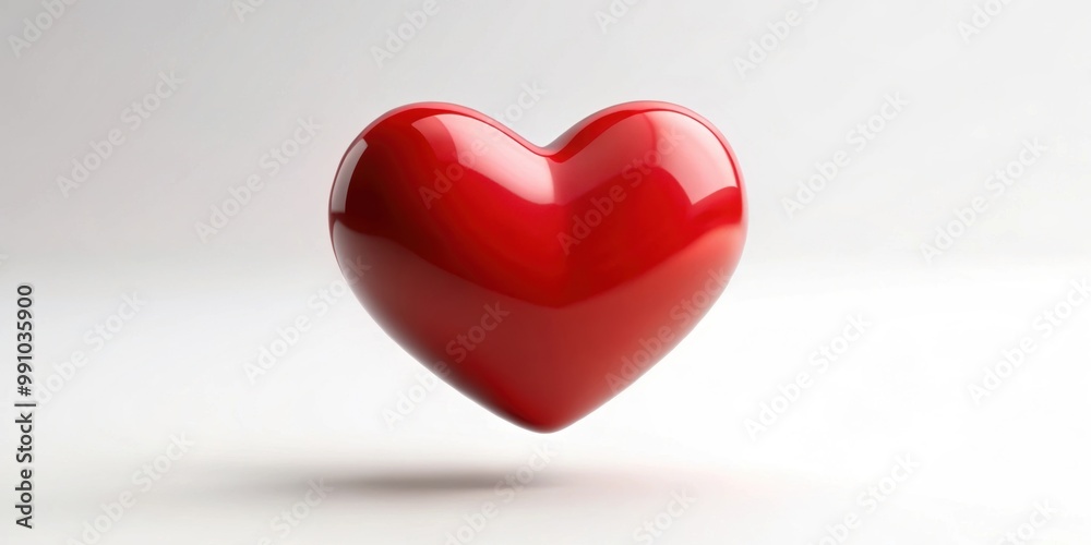 Simple red heart flying, Isolated background, love, romance, passion, Valentine's Day, symbol, red, heart shape, concept Simple red heart flying, Isolated background, love, romance, passion, Valentine's Day, symbol, red, heart shape, concept