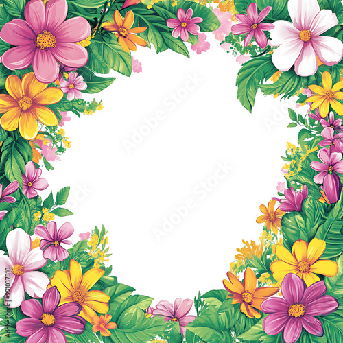 Floral Burst Frame with Bloom Design