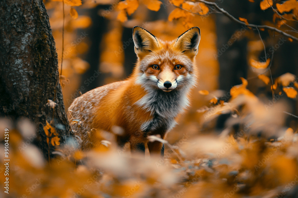 Wildlife photography and autumn scenery generative AI Wildlife photography and autumn scenery generative AI