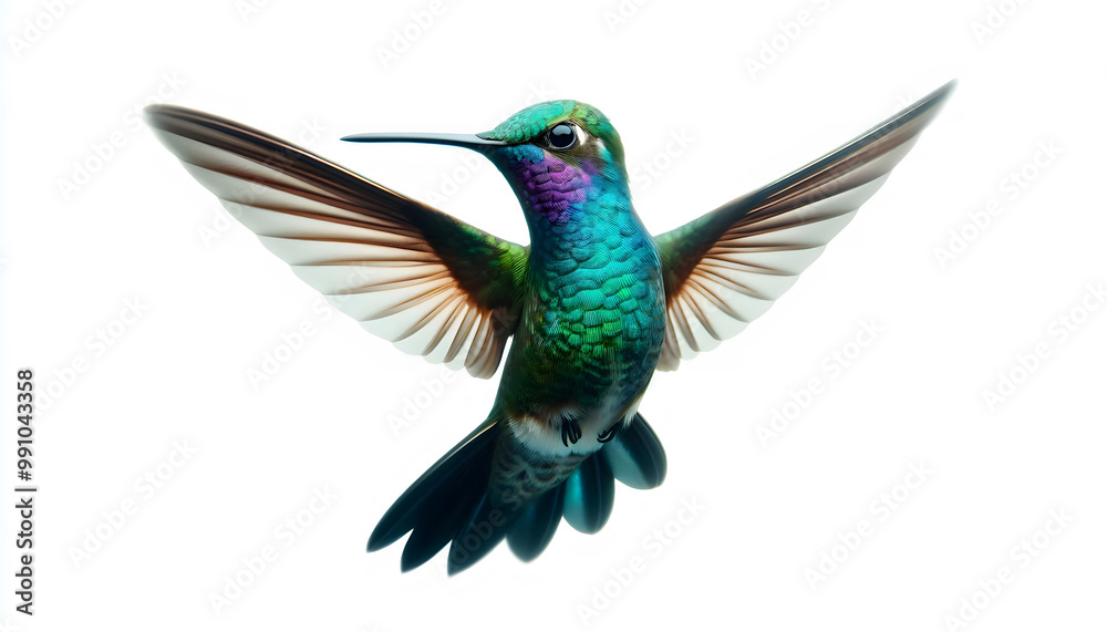 Fototapeta premium hummingbird on white background