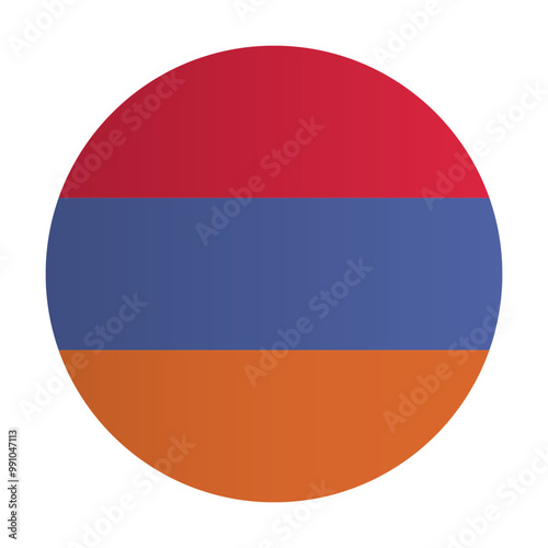 Armenian national flag. Armenia identity. Circle badge. Vector illustration	
