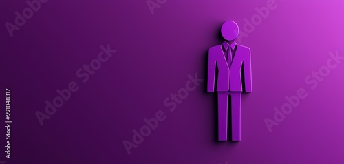 Minimalist Purple Businessman Icon on Solid Background - Stylish Flat Design for Modern Websites and Digital Concepts