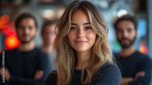 Wallpaper Mural Team positioned against a backdrop with computer-related themes. Torontodigital.ca