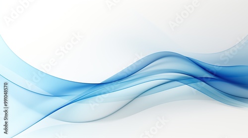 Abstract Blue Wave Background with Smooth Lines