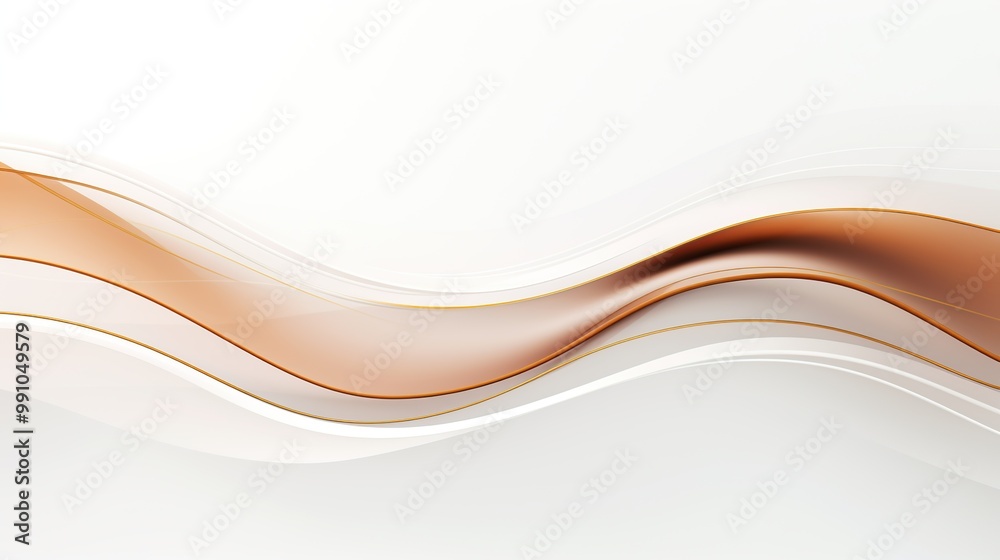 Obraz premium Abstract Brown and White Wave Lines Digital Art Background