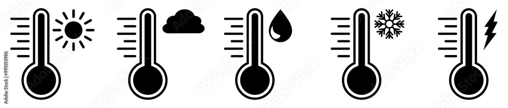 Weather Temperature Indicator Icon. Vector Weather Temperature Indicator Icon. Vector