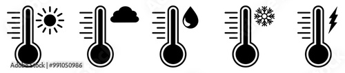 Weather Temperature Indicator Icon. Vector