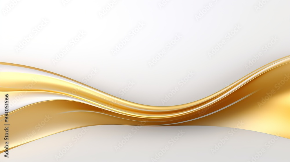 Abstract gold liquid wave flowing on white background, luxury, elegance and beauty concept Abstract gold liquid wave flowing on white background, luxury, elegance and beauty concept