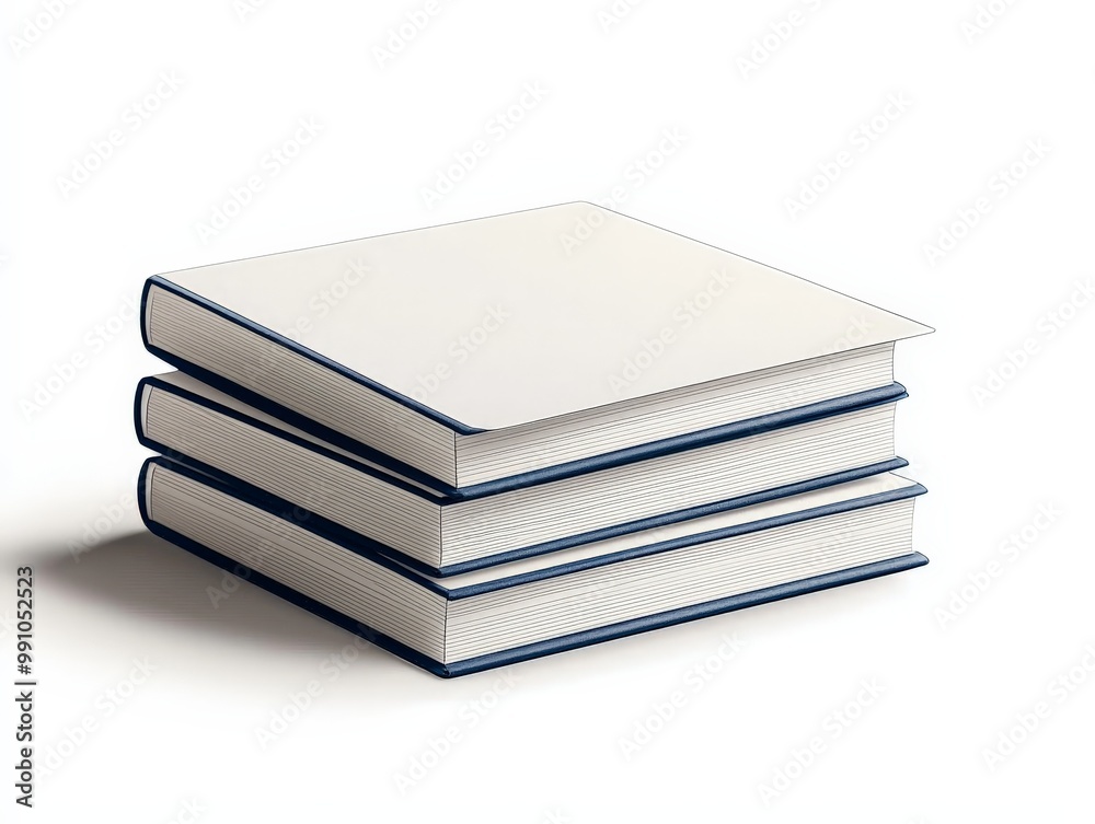 Closeup of Stacked Books Serene Arrangement of Three Books with White Covers and Blue Trims on Soft Background for Literary Concepts and Education Closeup of Stacked Books Serene Arrangement of Three Books with White Covers and Blue Trims on Soft Background for Literary Concepts and Education