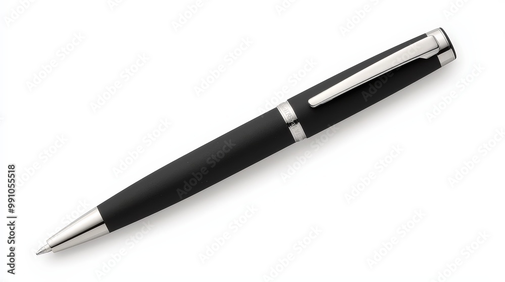 Elegant Closeup of Black Ballpoint Pen on White Background with MONT BLANC Inscription - Minimalist Professional Writing Tool for Stylish Projects Elegant Closeup of Black Ballpoint Pen on White Background with MONT BLANC Inscription - Minimalist Professional Writing Tool for Stylish Projects