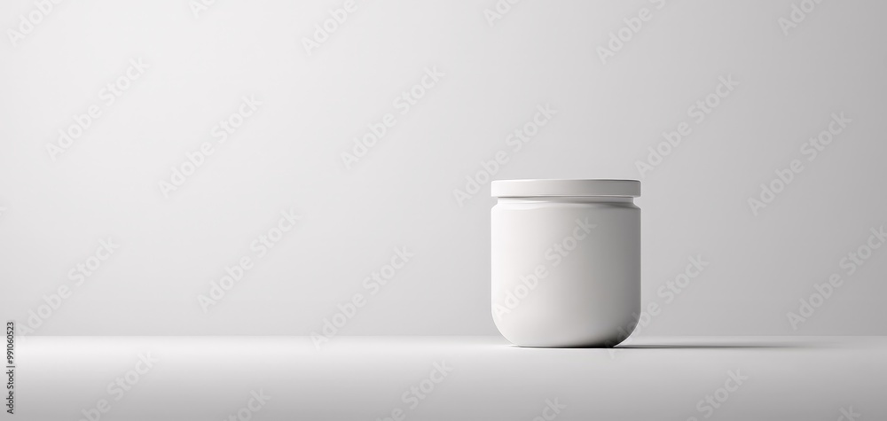 Minimalist White Cylinder Container in Empty Space - Clean, Serene Product Display for Packaging Brand Minimalist White Cylinder Container in Empty Space - Clean, Serene Product Display for Packaging Brand