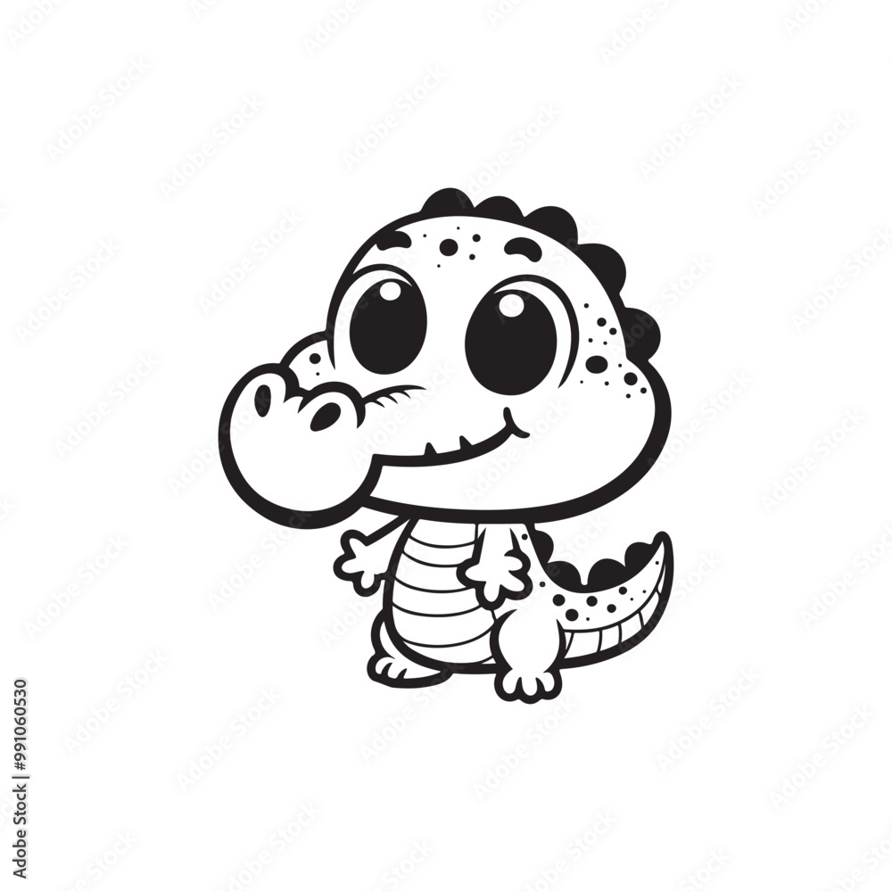 Friendly Baby Crocodiles - Lovely Cartoon Alligator Illustrations. Friendly Baby Crocodiles - Lovely Cartoon Alligator Illustrations.