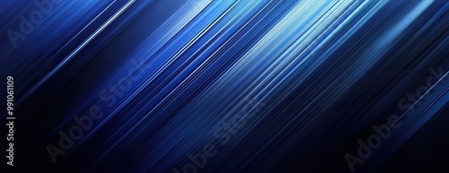 Abstract Blue Diagonal Lines Background with Glowing Light