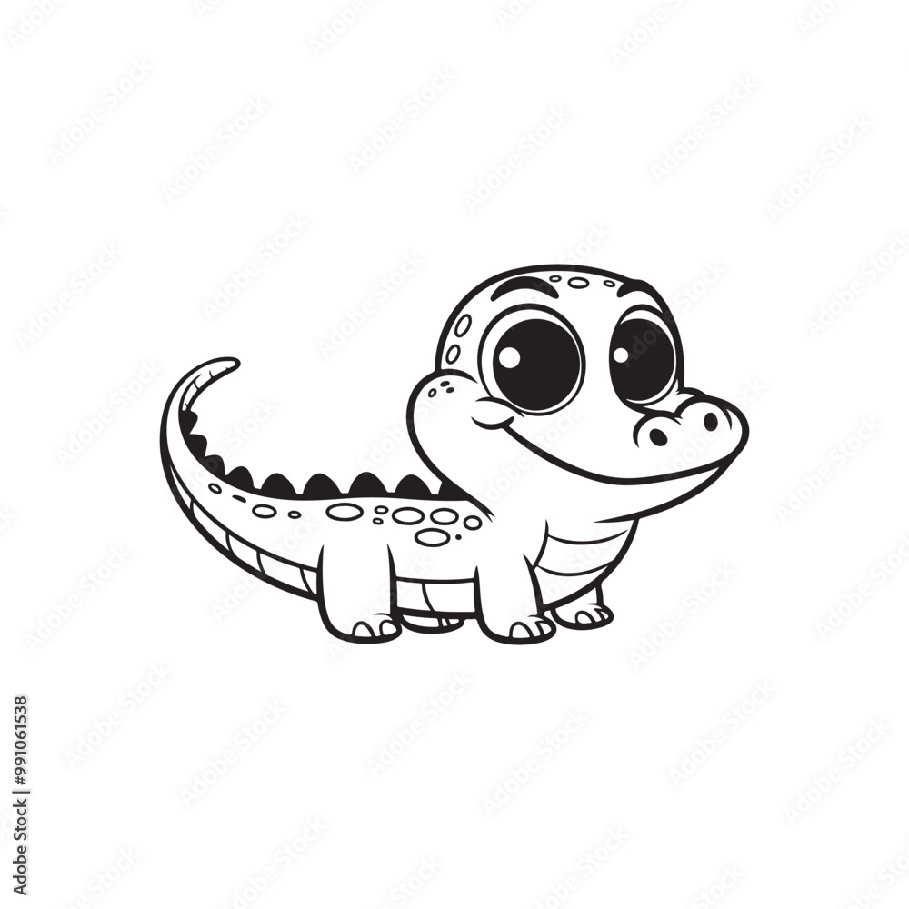 Fototapeta premium Lovable Baby Crocodiles - Friendly Alligator Vector Art.