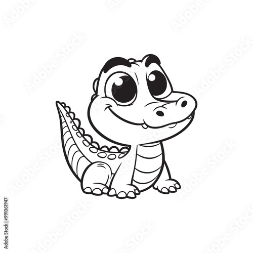 Charming Baby Alligators - Cute and Fun Crocodile Illustrations.