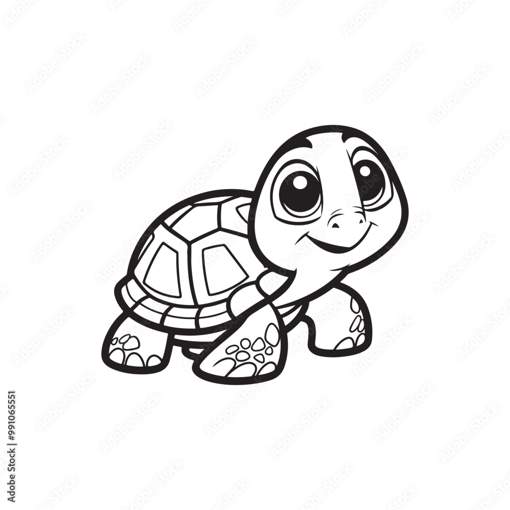 Cartoon Vector of Friendly Turtle with Baby Alligators. Cartoon Vector of Friendly Turtle with Baby Alligators.