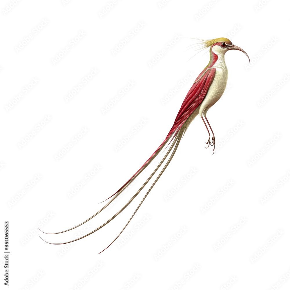 Obraz premium Elegant Bird with Long Tail Feathers