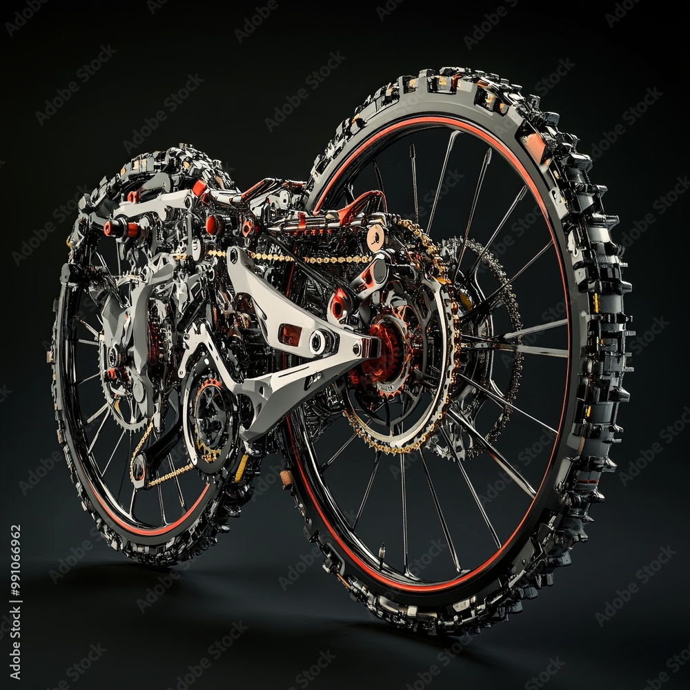 Fototapeta premium 2 wheeler sports cycle with gears