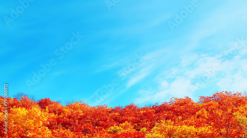 background with a hill adorned for a festival, featuring colourful banners, lights, and decorations against a scenic backdrop