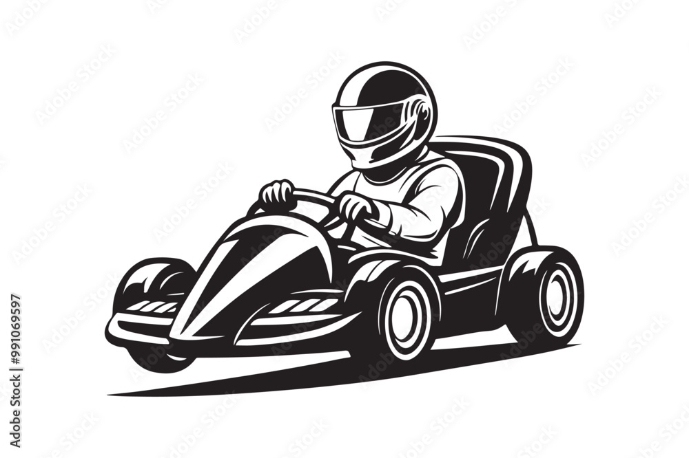 Gokart sport automotive silhouette vector illustration logo. Gokart sport automotive silhouette vector illustration logo.
