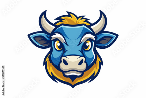 Calf head mascot logo design vector