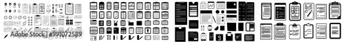 Large Set Of List Icons Isolated Concept Elements Magnifier, Pointer, Icon, Product Symbols On Transparent Background