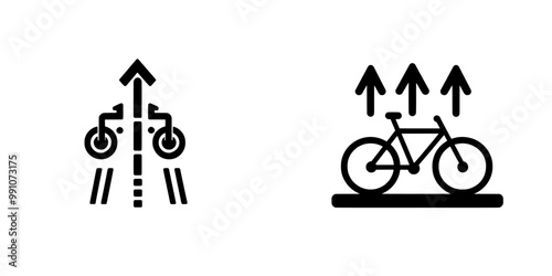 Modern bike lane icon. Can be used for power and battery applications.