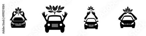 This carpool icon can be used as part of an Earth Day iconset.